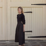 La Nina Black Necklace Charm Sweater and Buckle Midi Skirt