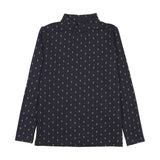 Analogie Navy Print Sweet Campaign Printed Mockneck