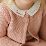 Ely's & Co Pink Floral Star Knit Collection Bodysuit
