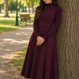 Kiera Burgundy Turtlenck Dress Set