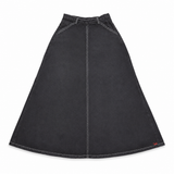 Teela Black Denim Midi Skirt