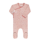 Ely's & Co Pink Cluster Flower Velour Footie