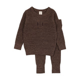 Analogie Chocolate Brown Marled Knit Set