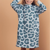 Teela Blue Leopard Dress