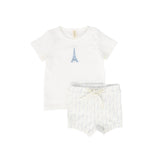 Bebe Jolee Ivory Eiffel Tower Ribbed Set