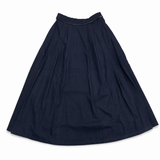 Numu Navy Wool Pleated Midi Skirt