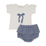 Teela Blue Gingham Bow Set