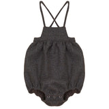 Calla Lili Grey/Brown Strappy Tweed Romper
