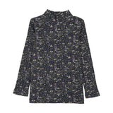 Farren And Me Navy Liberty Print Mockneck
