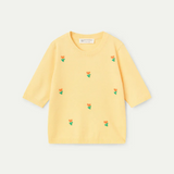 Compania Fantastica Yellow Flower Knit Top