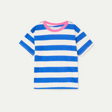 Compania Fantastica Blue Stripe Contrast Neckline T-Shirt