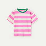 Compania Fantastica Pink Stripe Contrast Neckline T-Shirt