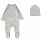 Lilette Pale Blue Cherry Print Footie Set
