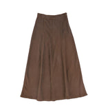 Valentina Brown Contrast Seam Maxi Skirt