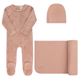 Elys And Co Pink Embroidered Floral Velour Take Me Home Set