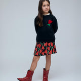 Compania Fantastica Black Terry Heart Sweater