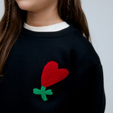 Compania Fantastica Black Terry Heart Sweater