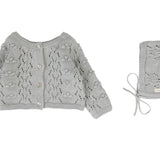 Lilette Light Blue Popcorn Weave Cardigan Set