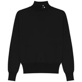 Gem Black Turtleneck With Brooch