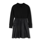 Hello Yellow Black Toggle Cargo Pocket Dress