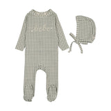 Lilette Pale Blue Gingham Bebe Footie Set