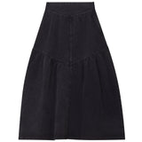 G-Degree Black Tiered Washed Skirt