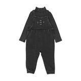 Analogie Off Black Stitch Studio Girls Overalls Set