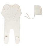 Elys And Co Ivory Whip Stitch Footie Set