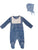 Kipp Blue Bisous Footie & Bonnet Set