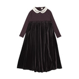 Lil Legs Eggplant Embroidered Collar Maxi