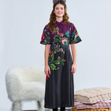 Laurent Purple/Black Vibrant Floral Dress