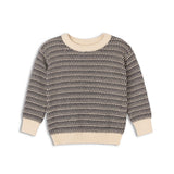 Looms Navy/Ivory Distressed Knit Sweater