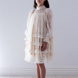 Petite Amalie Cream Allover Lace Ruffle Dress