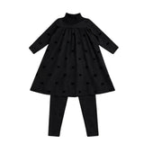 Little Label Black 2 Piece All Over Bow Print Robe Set