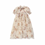 Francesca Guiliano Floral Organza Neck Tie Gown