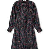 Minimal Floral Accordion Pleated Dress