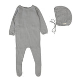 Lilette Light Blue Dotty Knit Footie
