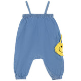 Mini P Denim Crochet Applique Romper