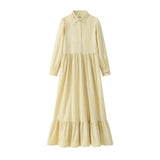 Coco Blanc Yellow Striped Shirt Dress