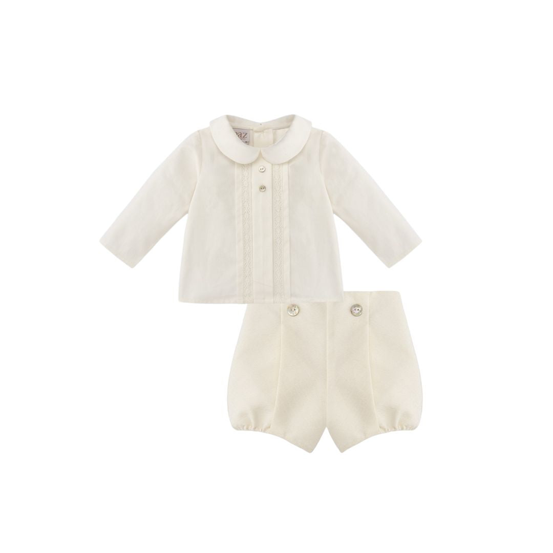 Paz Cream Woven Shirt Set