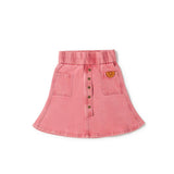 Birnham On The Sea Red Denim Skirt