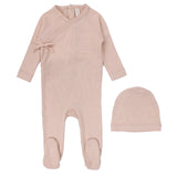 Lilette Pale Pink Brushed Cotton Wrapover Footie Set