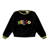 Teela Black Hello Velour Top