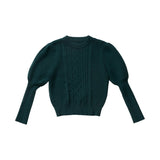 Zaikamoya Green Cable Knit Sweater