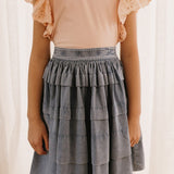 Petite Amalie Chambray Pleated Skirt