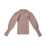 Zaikamoya Pale Pink Puff Sleeves Sweater