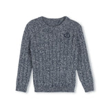 Harper James Navy Marled Cable Sweater