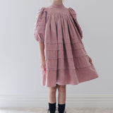 Steph Dusty Lilac Cord Pleat Sleeve Dress