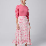 Elle Oh Elle White/Pink Floral Celine Skirt