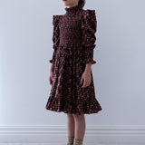 Steph Wallpaper Print Cord Shirred Dress